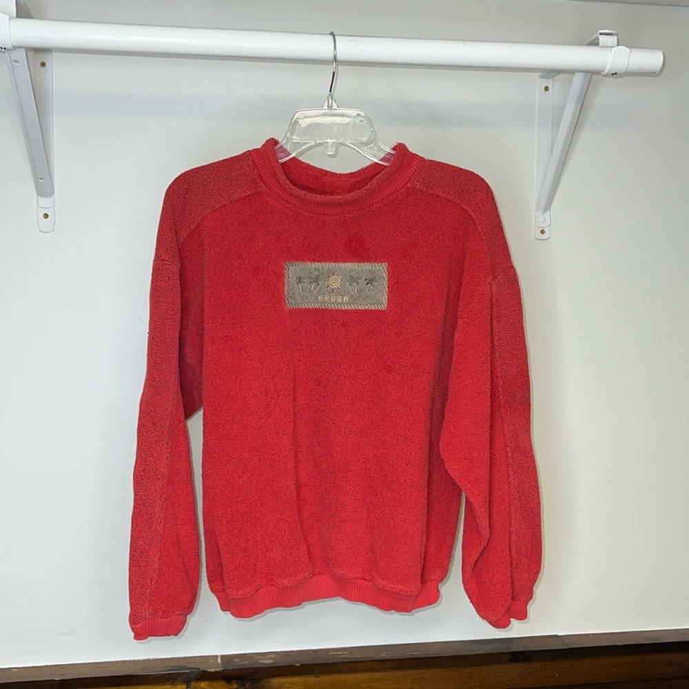 Red Terrycloth Aruba Crewneck Sweatshirt- M